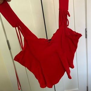 Red Zara crop top
